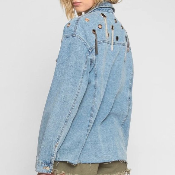 Denim Jacket with metal fringe - Picture 3 of 4